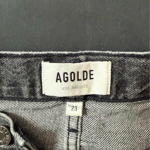 Agolde Black Washed Denim Jeans with Label